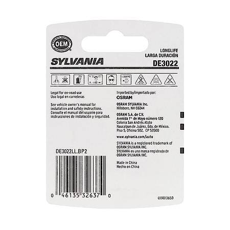 DE3022 Long Life: Mini Bulb, Standard Performance, 2 Pack