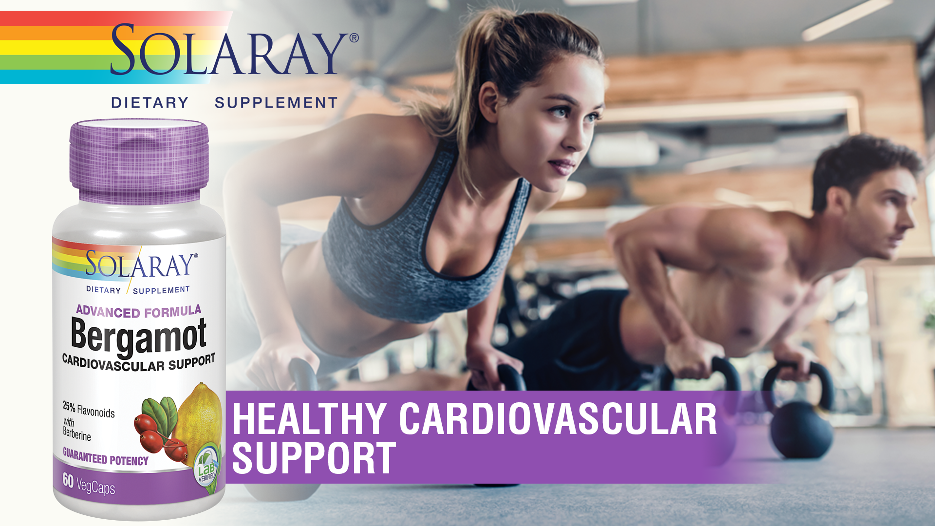 SOLARAY Bergamot 500 mg - Citrus Bergamot Supplement for an Active Lifestyle - Standardized to 25% Flavonoids - with Berberine HCl from Indian Barberry - Vegan, 60-Day Guarantee, 30 Serv, 60 VegCaps