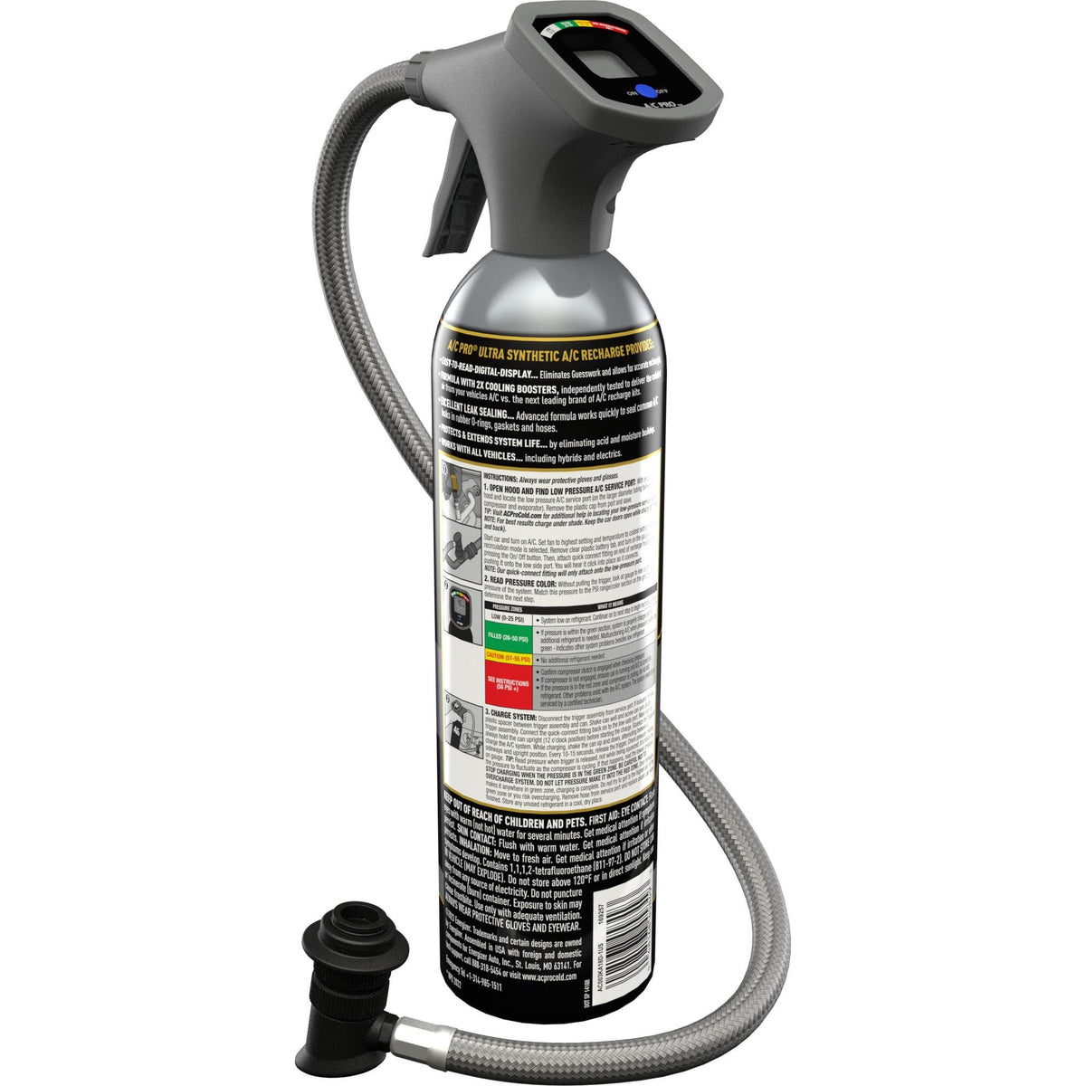 A/C Pro R-134a Refrigerant Kit with Stop Leak, Charging Hose and Gauge, 18 oz (2/5)