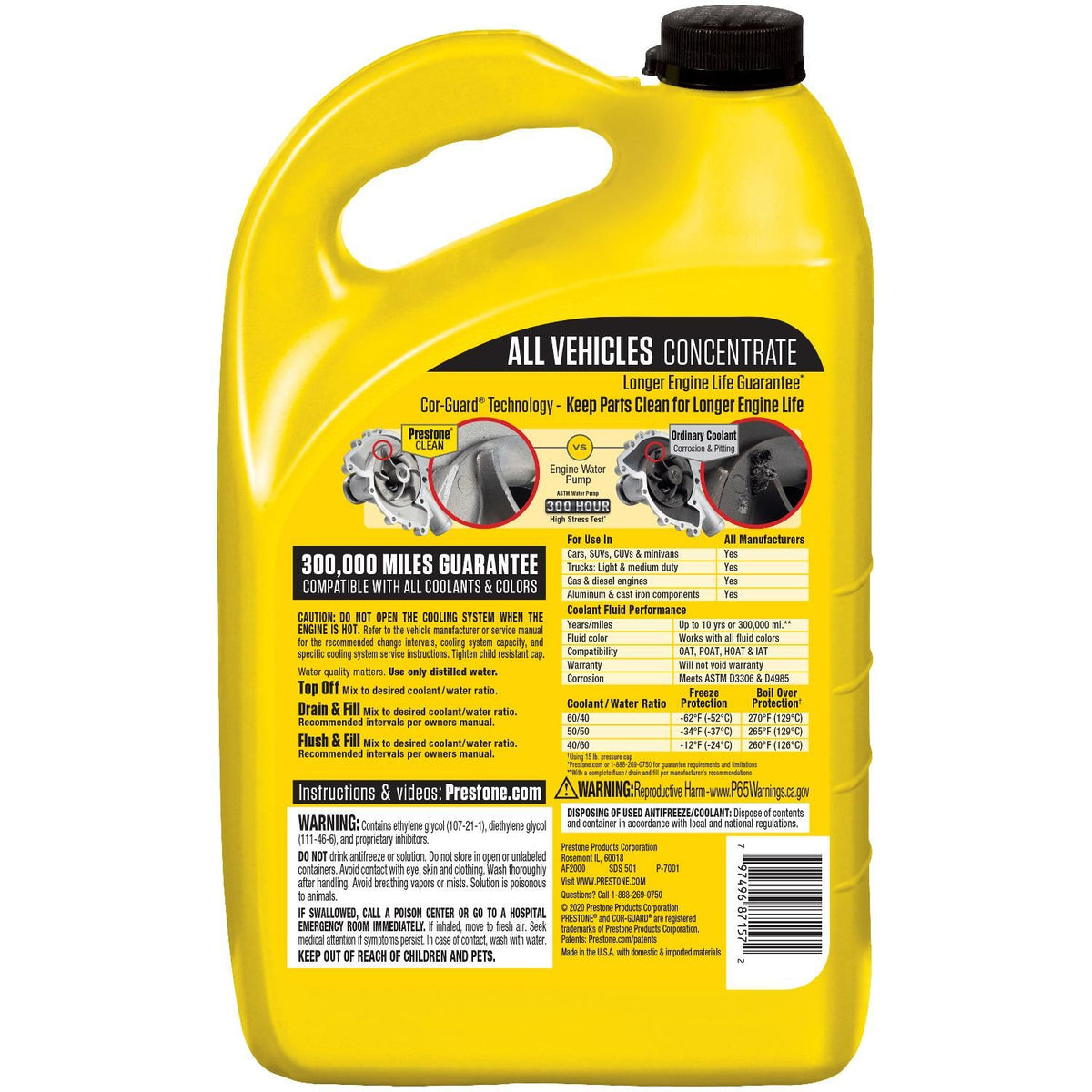 Prestone Yellow Concentrate Engine Coolant / Antifreeze | AF-2000