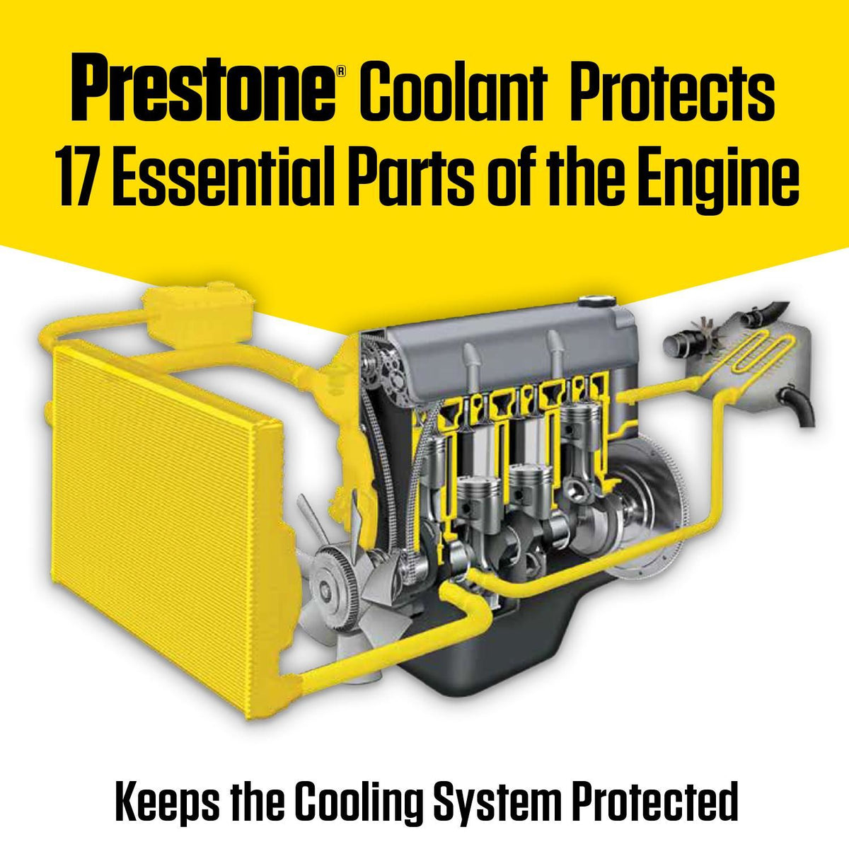 Prestone Yellow Concentrate Engine Coolant / Antifreeze | AF-2000