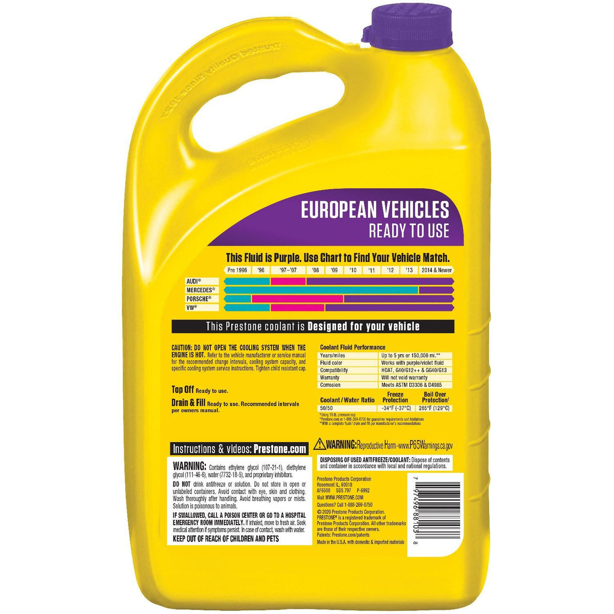 Prestone Purple Pre-Mixed Engine Coolant / Antifreeze | AF6500