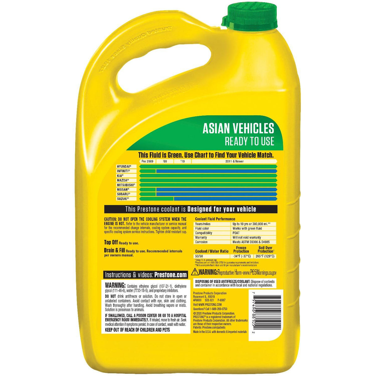 Prestone Green Pre-Mixed Engine Coolant / Antifreeze | AF6600