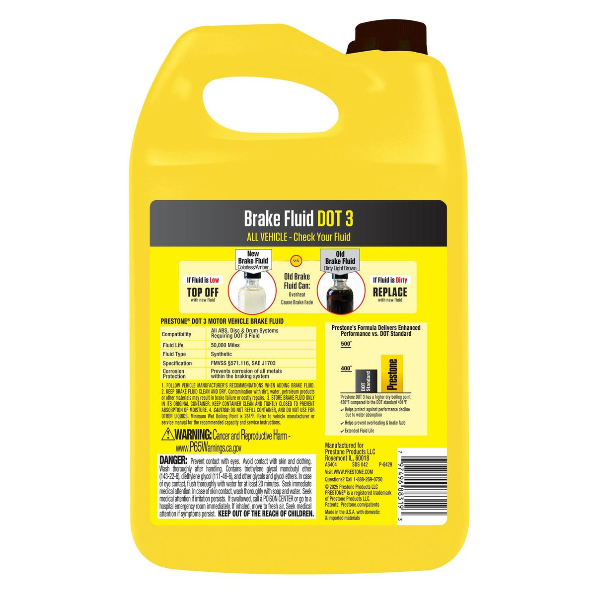 Prestone DOT 3 Brake Fluid 1 Gallon AS404-6