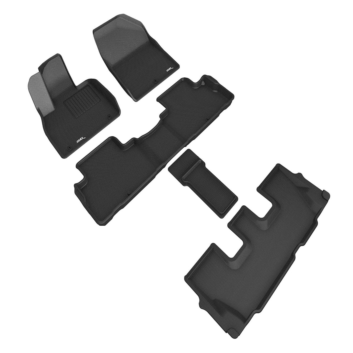 3D MAXpider Custom Fit Floor Mat Set, Front, Rear & Third Row, Black, for 2020-2025 Hyundai Palisade | L1HY10101509 (1/1)