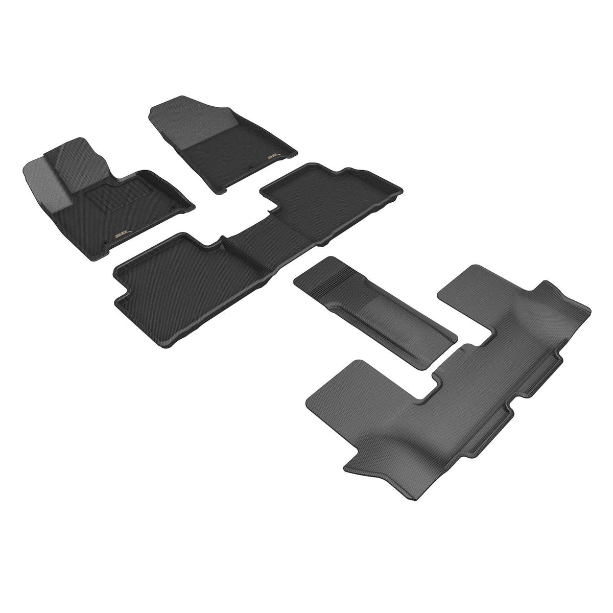 3D MAXpider Custom Fit Floor Mat Set, Front, Rear & Third Row, Black, for 2024-2026 Hyundai Santa Fe | L1HY15401509 (1/1)