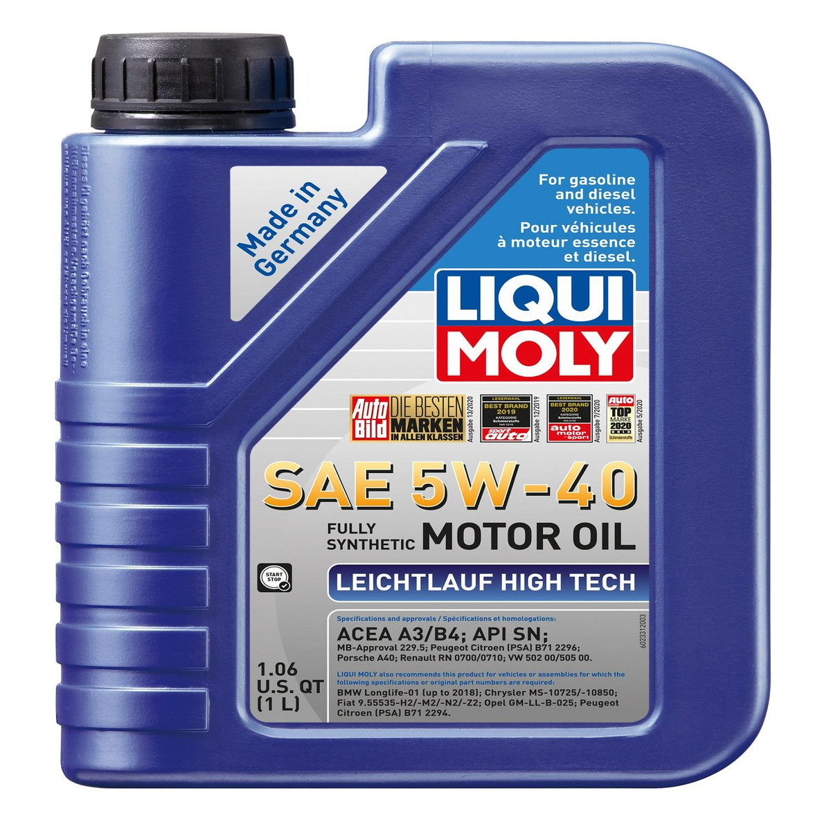 LIQUI MOLY LM2331 Full Synthetic 5W-40 Motor Oil 1 L