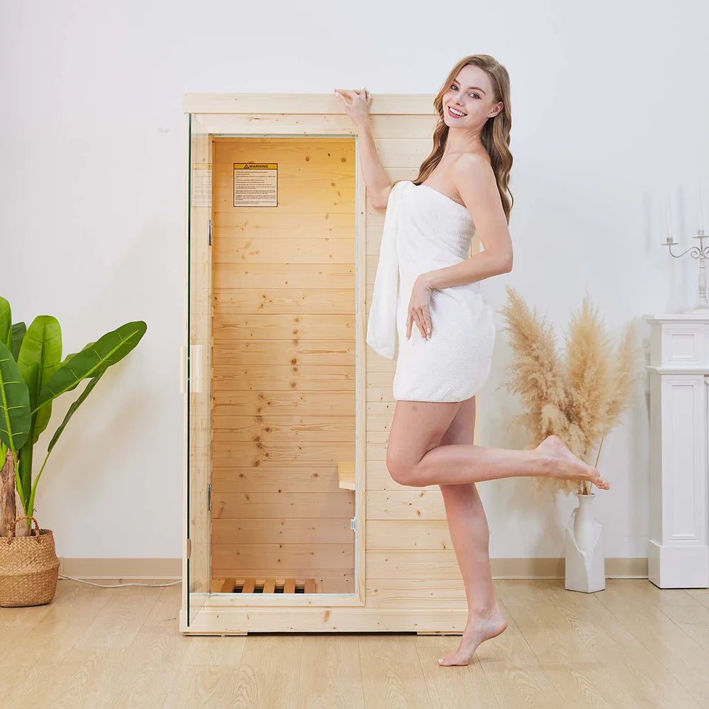 Outexer T-50C2 Indoor 1-Person Low EMF Infrared Sauna