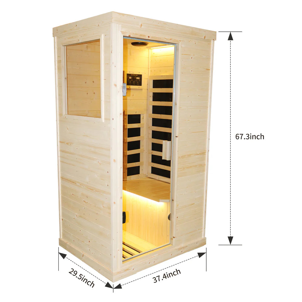 Outexer T-50C2 Indoor 1-Person Low EMF Infrared Sauna