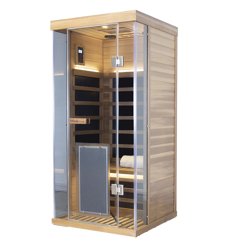 SR01 1 Person Red Cedar Far Infrared Sauna - Wizzisaunas