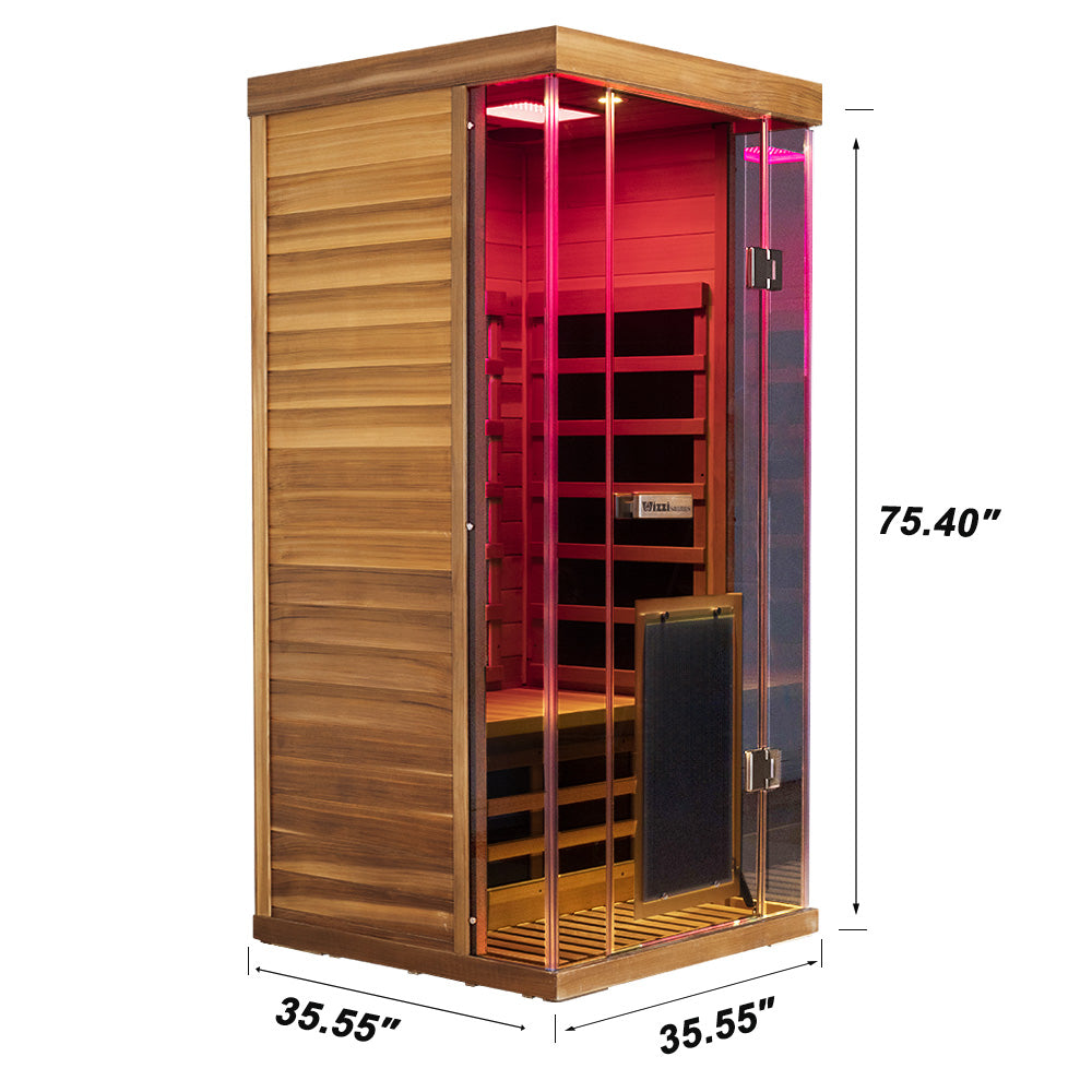 SR01 1 Person Red Cedar Far Infrared Sauna - Wizzisaunas