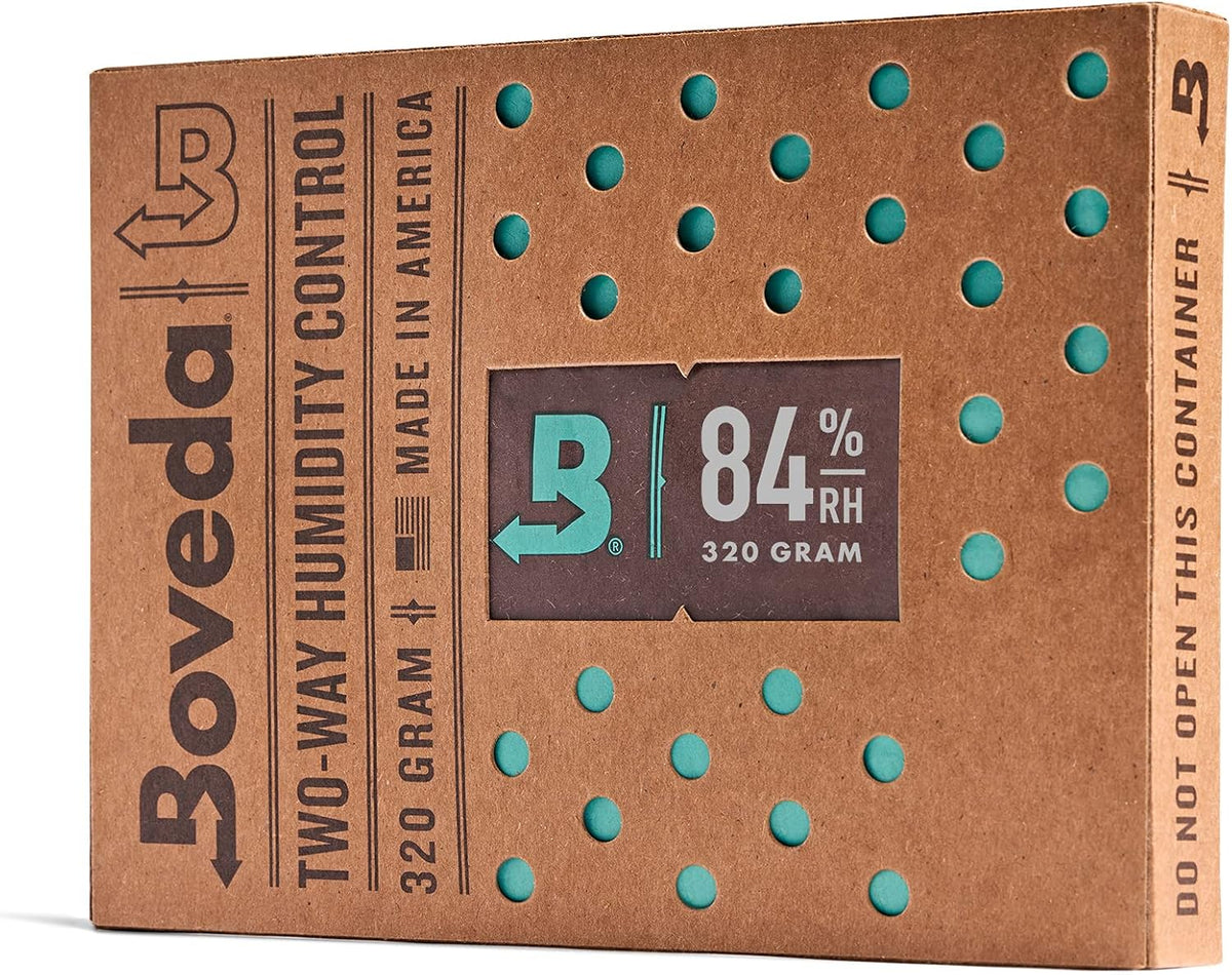 Boveda for Seasoning Two-Way Humidity Control Pack – 84% RH for Climate-Controlled Cabinets and Electric Coolers – Size 320 – Single – Individually Wrapped Seasoning Packet
