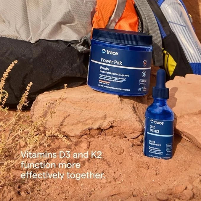 Trace Minerals | Liquid Ionic Vitamin D3 + K2 | 125 mcg (5,000 IU) D3, 100 MCG..