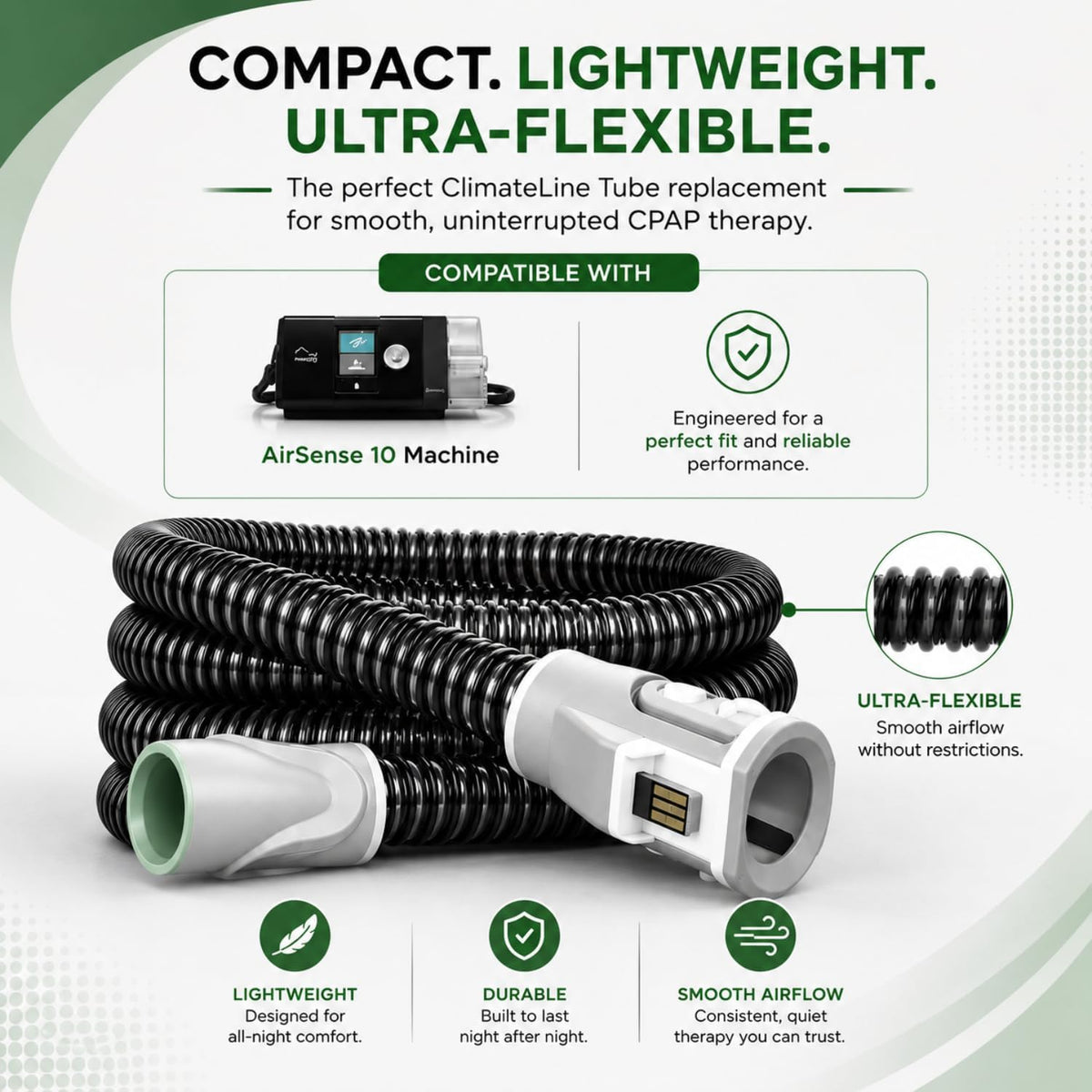 Heating Tube 6-Foot - Compatible with AirSense 10 and AirCurve 10 - Replacement for ClimateLine